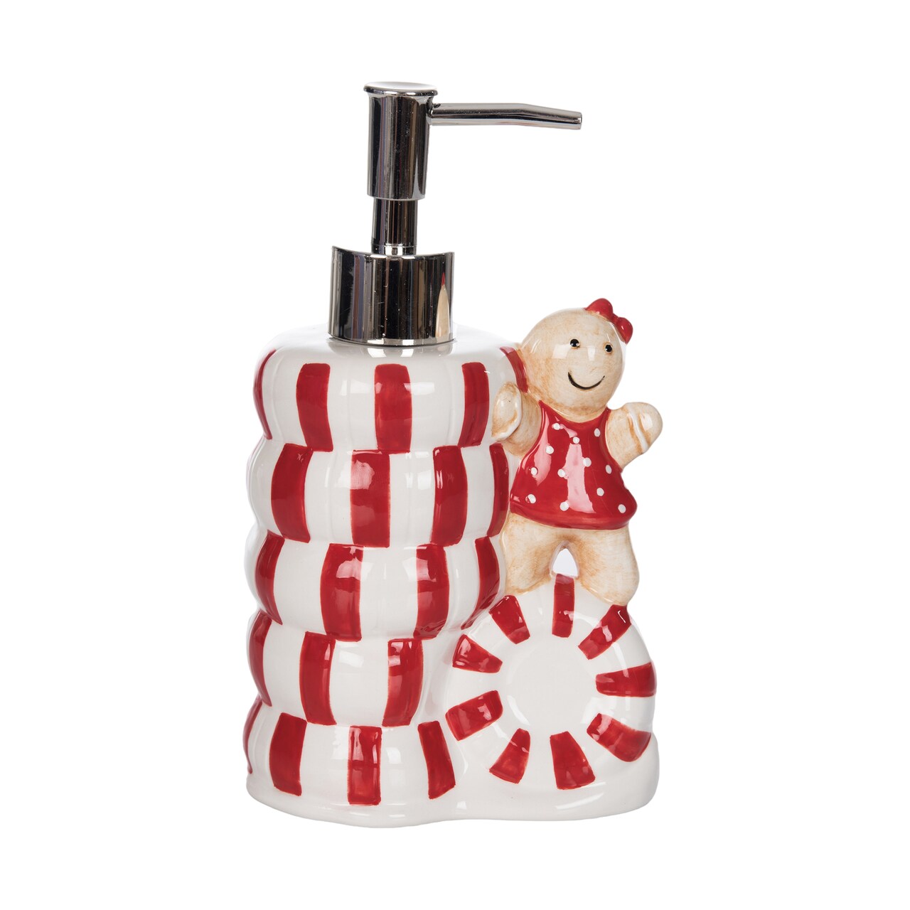 Dolomite Stacked Peppermint Soap Dispenser Ceramic Christmas Decor